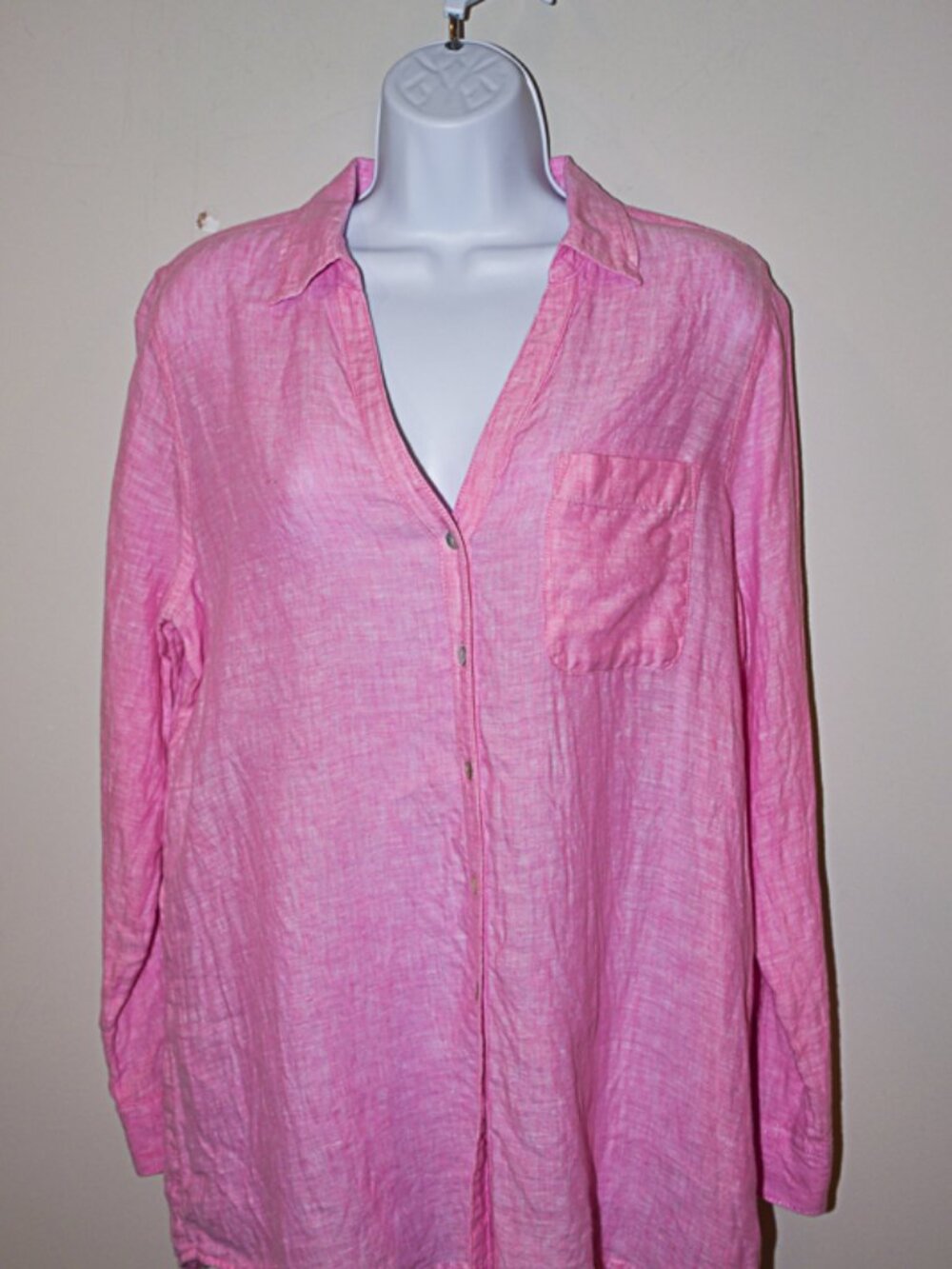 Christian Siriano 100% Linen Button Down Long Sleeve Size Medium
